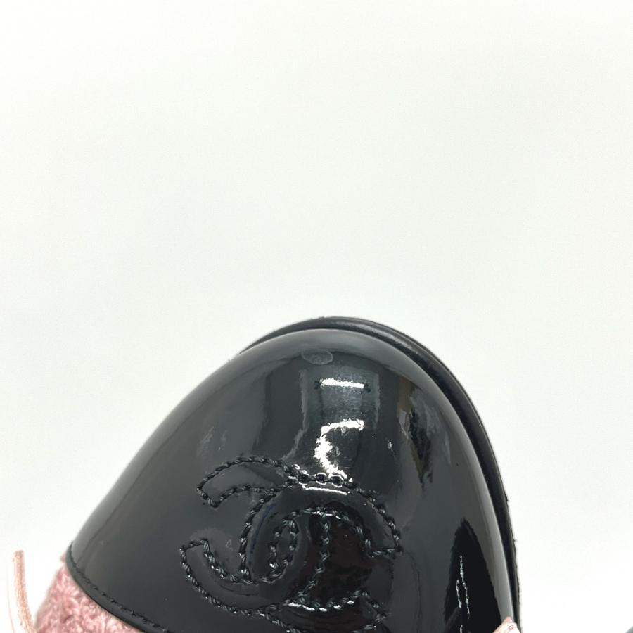 未使用 CHANEL シャネル ココマーク リボン バイカラー 靴 ツイード バレリーナ フラット シューズ  ピンク レディース【中古】 | CHANEL | 08