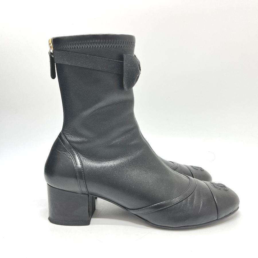 CHANEL シャネル G46755 ストレッチ ラムスキン & ラムスキン ショートブーツ ブーティ 靴 25B 2025-2026年秋冬 ブーツ ブラック 【中古】 | CHANEL | 03