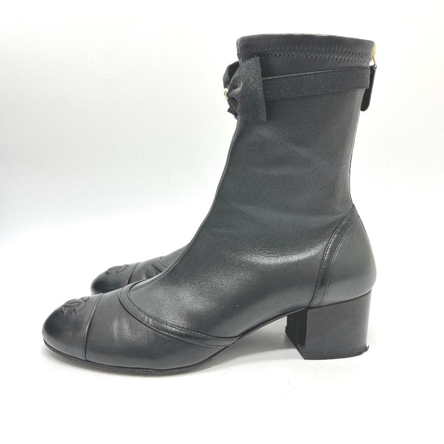 CHANEL シャネル G46755 ストレッチ ラムスキン & ラムスキン ショートブーツ ブーティ 靴 25B 2025-2026年秋冬 ブーツ ブラック 【中古】 | CHANEL | 04