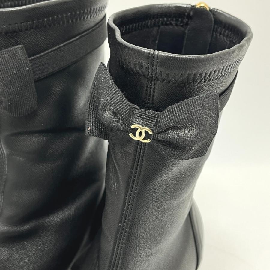 CHANEL シャネル G46755 ストレッチ ラムスキン & ラムスキン ショートブーツ ブーティ 靴 25B 2025-2026年秋冬 ブーツ ブラック 【中古】 | CHANEL | 07