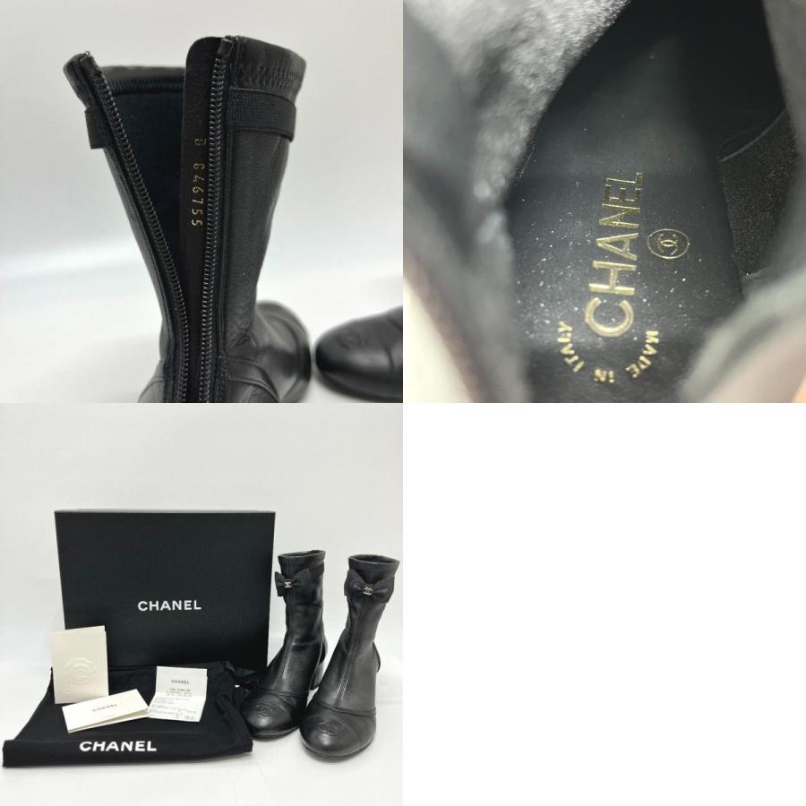 CHANEL シャネル G46755 ストレッチ ラムスキン & ラムスキン ショートブーツ ブーティ 靴 25B 2025-2026年秋冬 ブーツ ブラック 【中古】 | CHANEL | 09