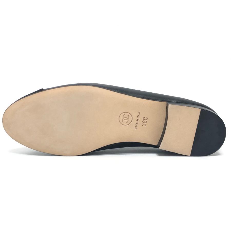 未使用 CHANEL シャネル G02819 リボン バレリーナ 靴 バレエシューズ フラットシューズ 24C パンプス ブラック レディース【中古】 | CHANEL | 07