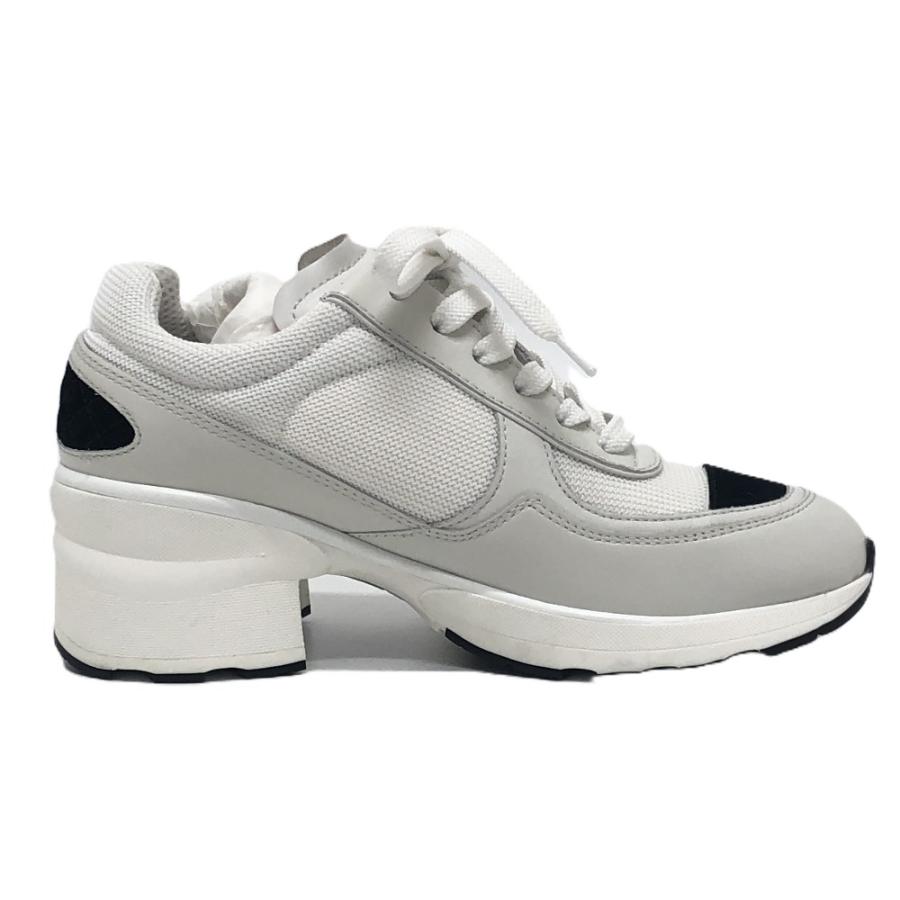 未使用 CHANEL シャネル G46871 ココマーク シャイニーカーフスキン スエード ヒール 2025/26秋冬 スニーカー ホワイト レディース【中古】 | CHANEL | 03