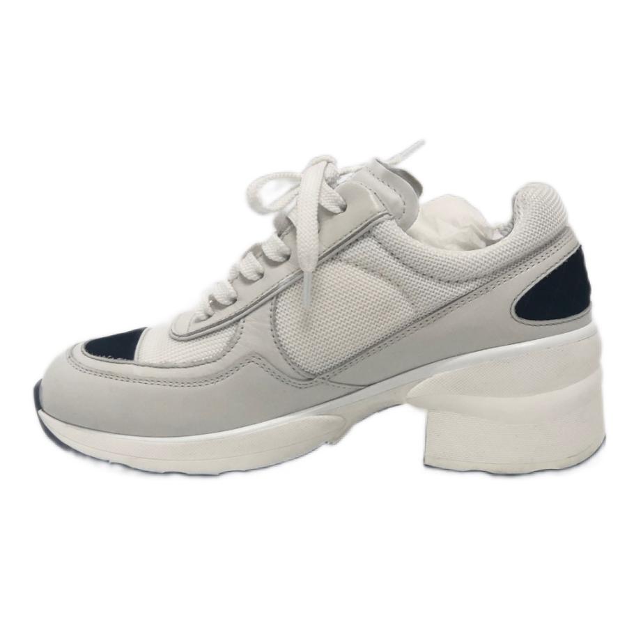 未使用 CHANEL シャネル G46871 ココマーク シャイニーカーフスキン スエード ヒール 2025/26秋冬 スニーカー ホワイト レディース【中古】 | CHANEL | 05