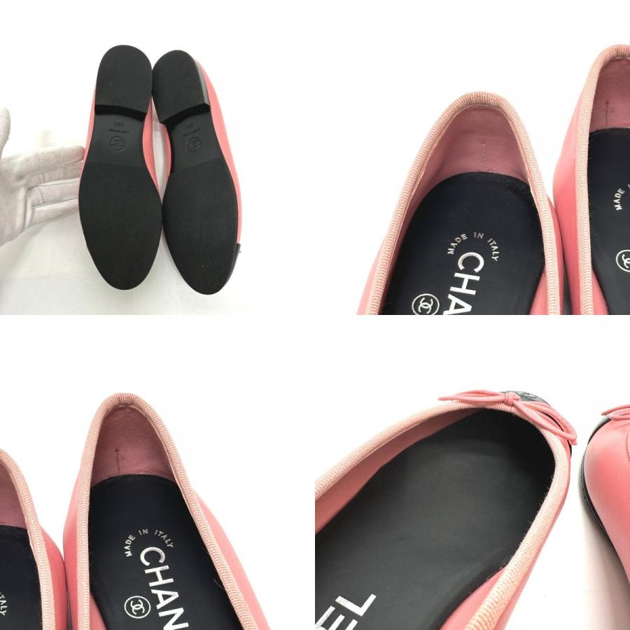未使用 CHANEL シャネル リボン バレリーナ バレエシューズ フラットシューズ  ピンク レディース【中古】 | CHANEL | 08