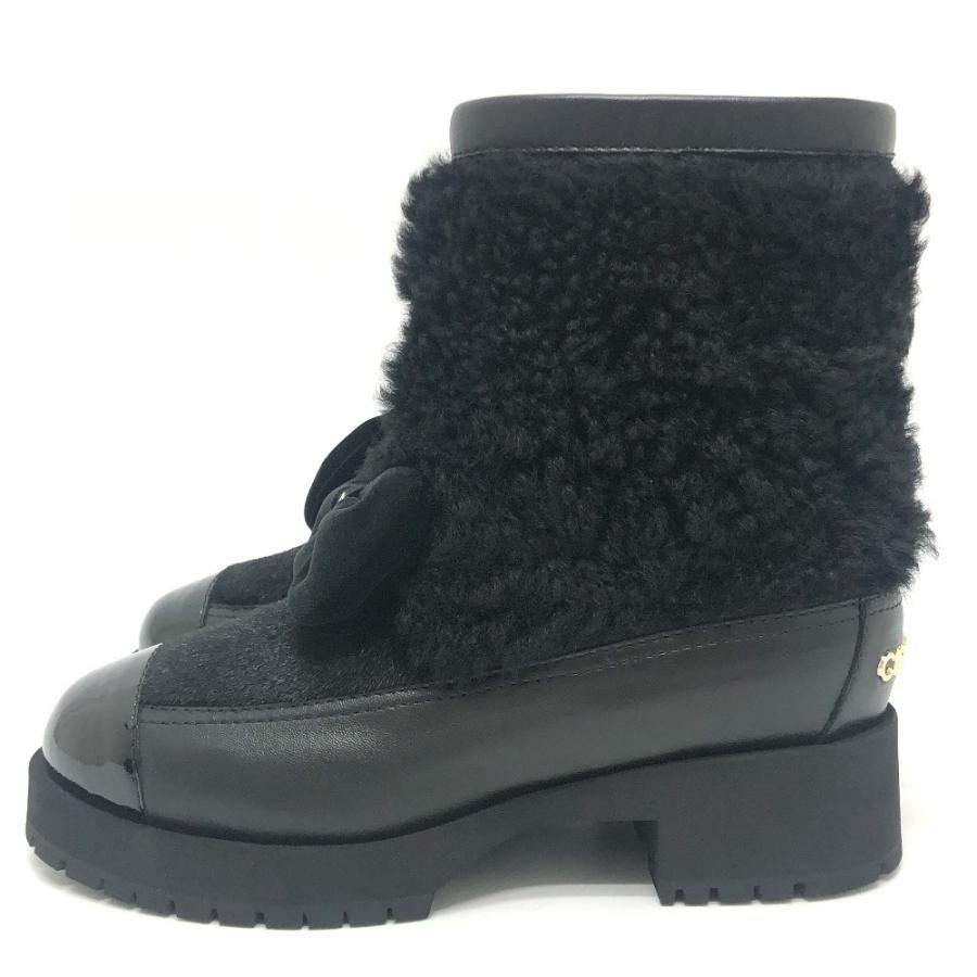 未使用 CHANEL シャネル ココ ネージュ コレクション リボン 靴 ショート ムートン 2025/26年 新作 ブーツ ブラック レディース【中古】 | CHANEL | 02