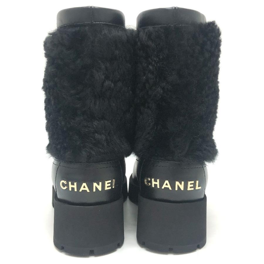 未使用 CHANEL シャネル ココ ネージュ コレクション リボン 靴 ショート ムートン 2025/26年 新作 ブーツ ブラック レディース【中古】 | CHANEL | 04