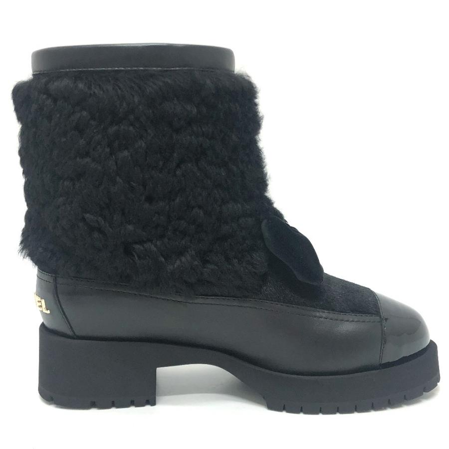 未使用 CHANEL シャネル ココ ネージュ コレクション リボン 靴 ショート ムートン 2025/26年 新作 ブーツ ブラック レディース【中古】 | CHANEL | 06