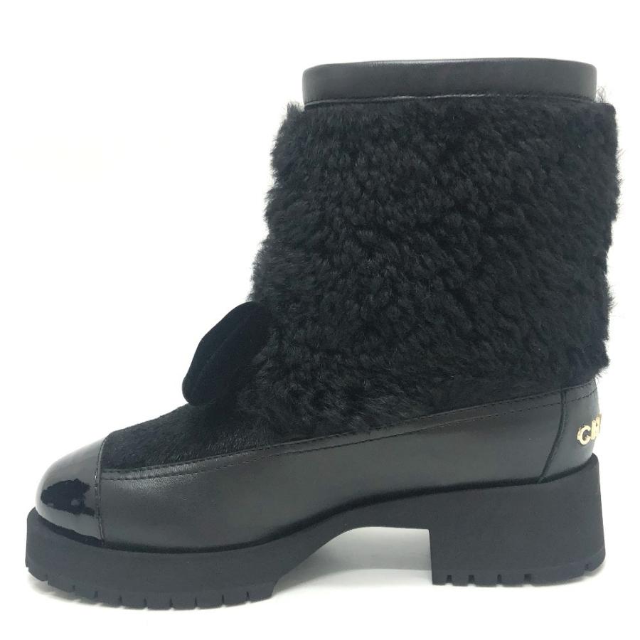 未使用 CHANEL シャネル ココ ネージュ コレクション リボン 靴 ショート ムートン 2025/26年 新作 ブーツ ブラック レディース【中古】 | CHANEL | 07