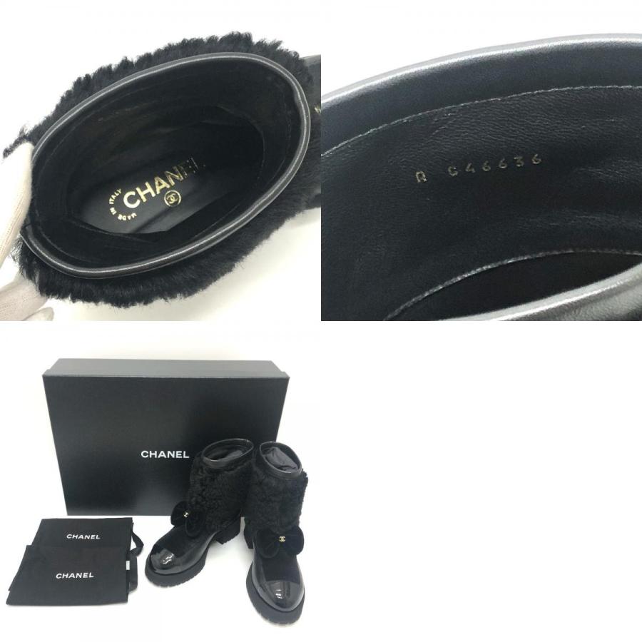 未使用 CHANEL シャネル ココ ネージュ コレクション リボン 靴 ショート ムートン 2025/26年 新作 ブーツ ブラック レディース【中古】 | CHANEL | 09