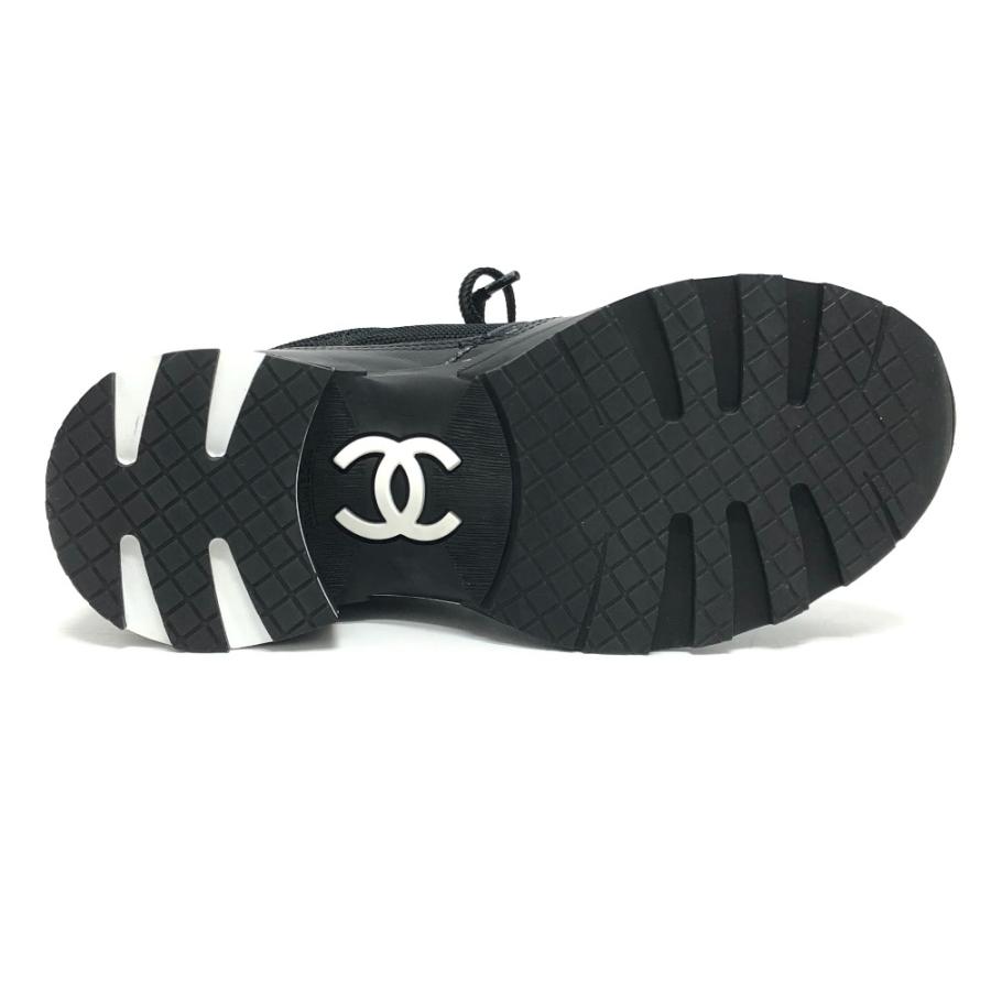 CHANEL シャネル G46871 ココマーク ヒール スニーカー ミックスファイバー カーフスキン&スエード 25/26秋冬 ブラック レディース【中古】 | CHANEL | 06
