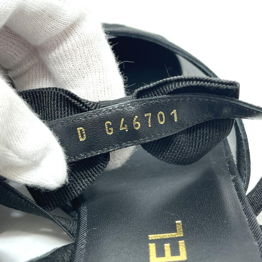 未使用 CHANEL シャネル G46701 ココマーク リボン メリージェーン フラット 靴 サンダル ブラック レディース【中古】 | CHANEL | 08