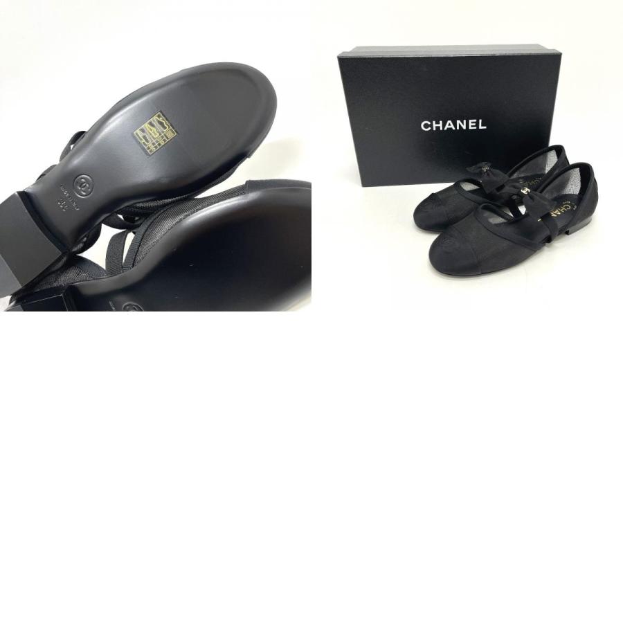 未使用 CHANEL シャネル G46701 ココマーク リボン メリージェーン フラット 靴 サンダル ブラック レディース【中古】 | CHANEL | 09