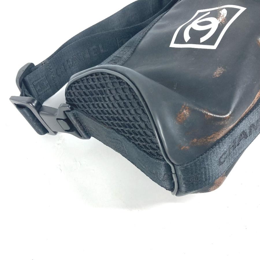 CHANEL シャネル ロゴ 肩掛 カバン 筒形 スポーツ ショルダーバッグ ブラック レディース【中古】 | CHANEL | 06