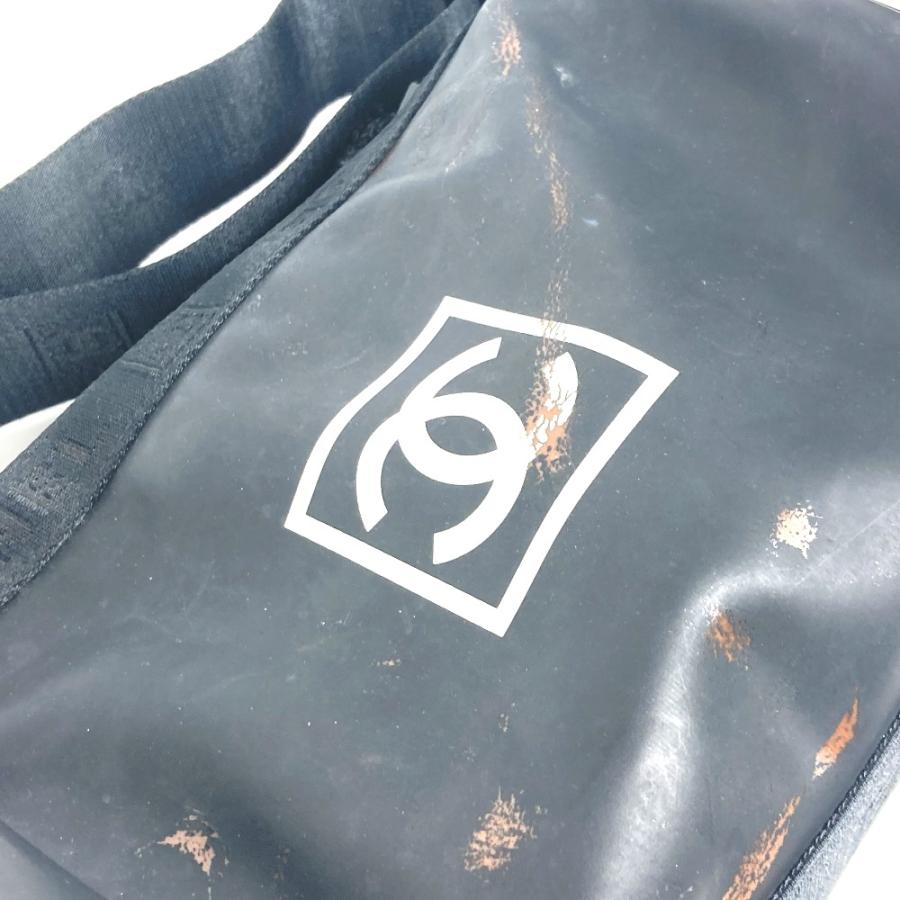 CHANEL シャネル ロゴ 肩掛 カバン 筒形 スポーツ ショルダーバッグ ブラック レディース【中古】 | CHANEL | 07