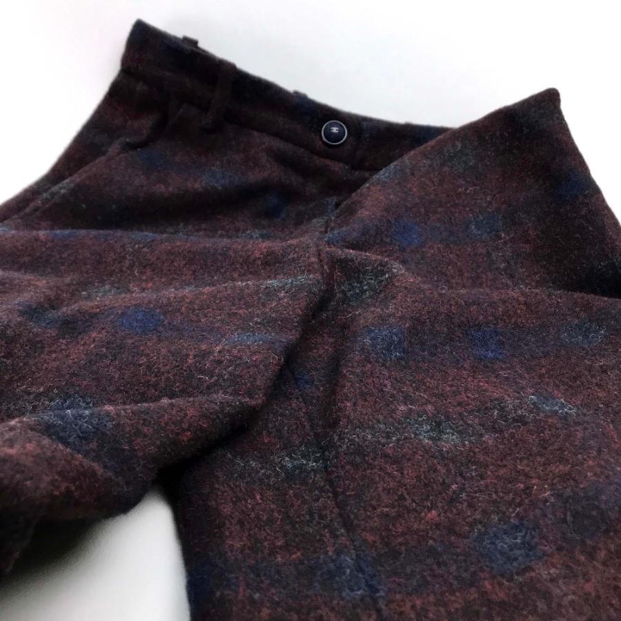 CHANEL シャネル ボトムス 長ズボン ワイドパンツ フランネル 15B パンツ ボルドーxネイビーxグレー レディース | CHANEL | 03
