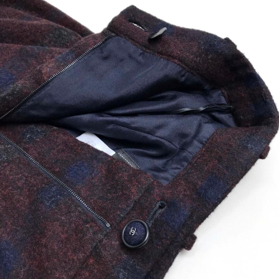 CHANEL シャネル ボトムス 長ズボン ワイドパンツ フランネル 15B パンツ ボルドーxネイビーxグレー レディース | CHANEL | 05