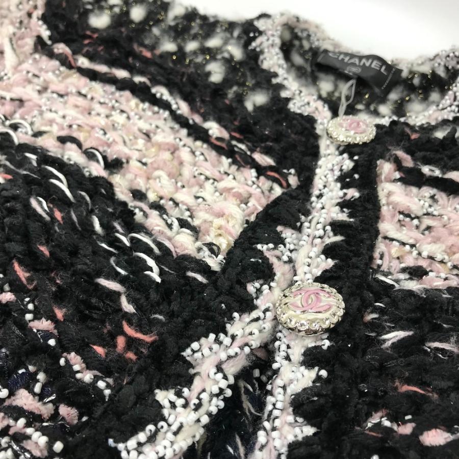 CHANEL シャネル P73552 ミックス ファイバー ツイード ウール&コスチューム パール ジャケット ブラック×ライトピンク【中古】美品 | CHANEL | 06