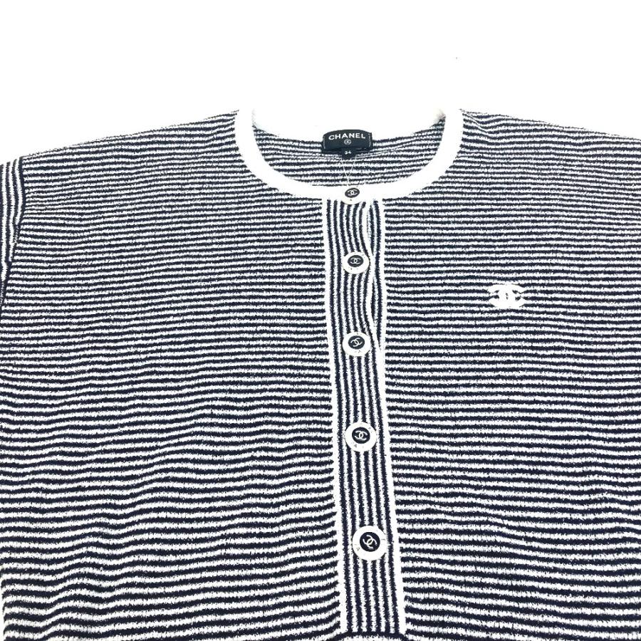 CHANEL シャネル P74170 ボーダー 23 クルーズ セーター コットン