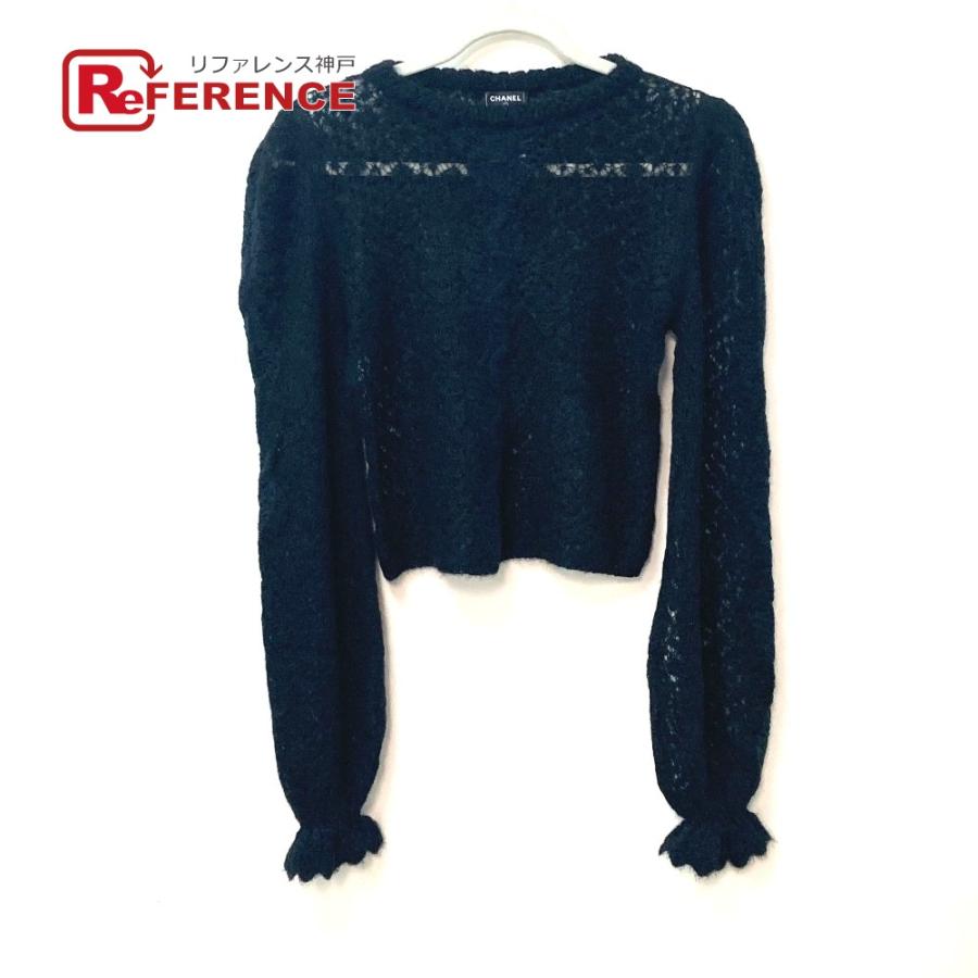 未使用 CHANEL シャネル P75692 レース ラインストーン セーター 長袖 