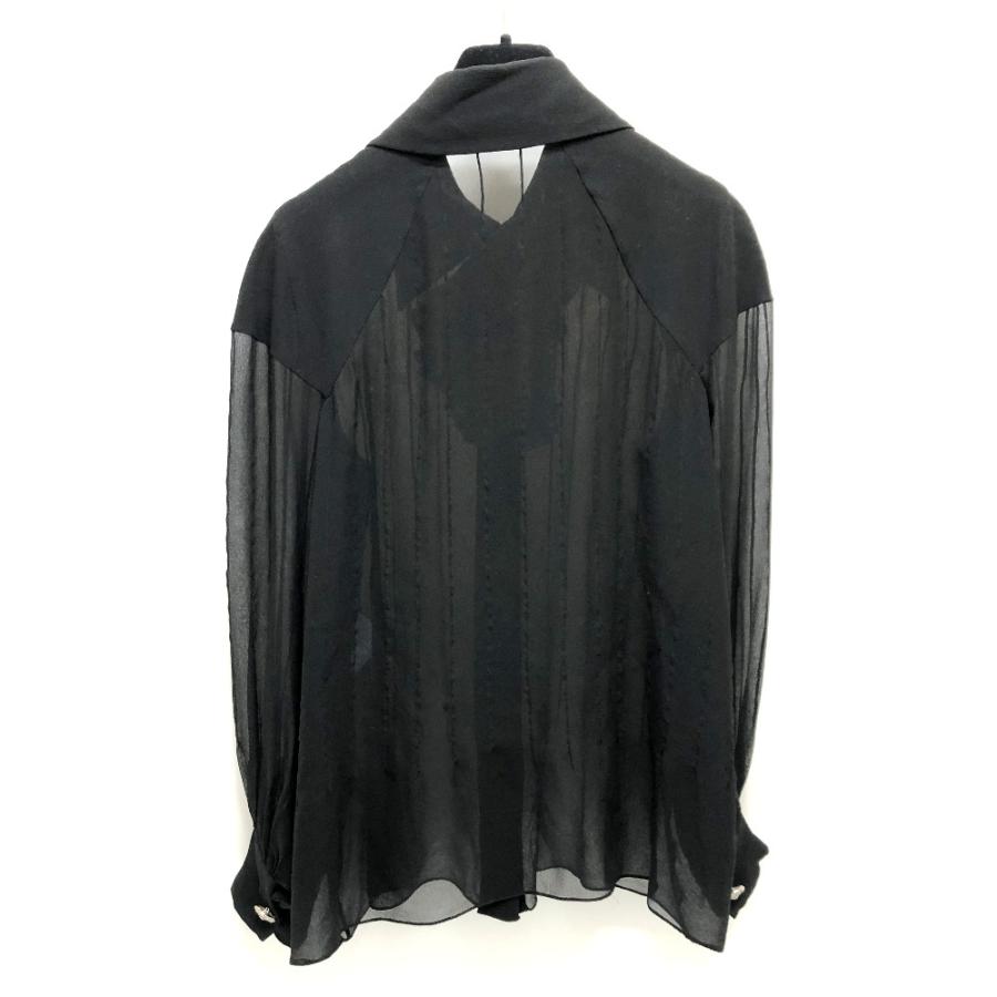 CHANEL シャネル P55115 シースルー カメリアブローチ ブラウス シースルーブラウス ブラウス ブラック レディース【中古】 | CHANEL | 01
