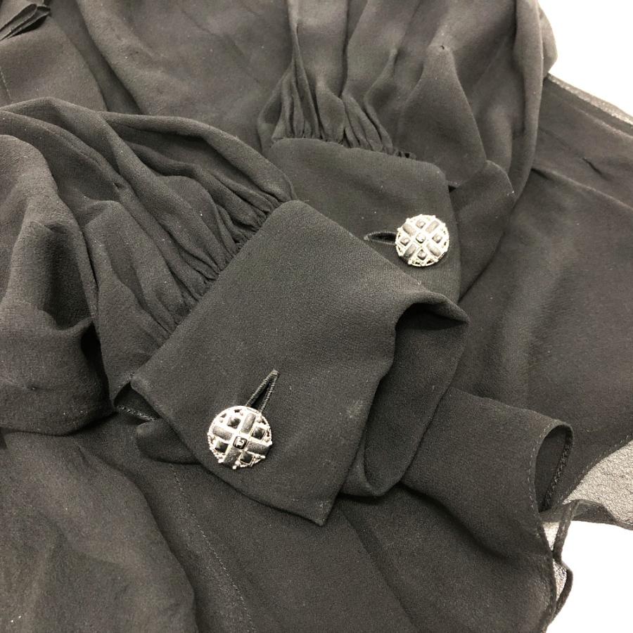 CHANEL シャネル P55115 シースルー カメリアブローチ ブラウス シースルーブラウス ブラウス ブラック レディース【中古】 | CHANEL | 03