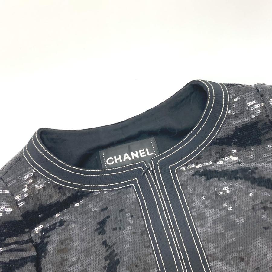 CHANEL シャネル P45044 スパンコール 七分袖 ジャケット ブラック レディース【中古】 | CHANEL | 03