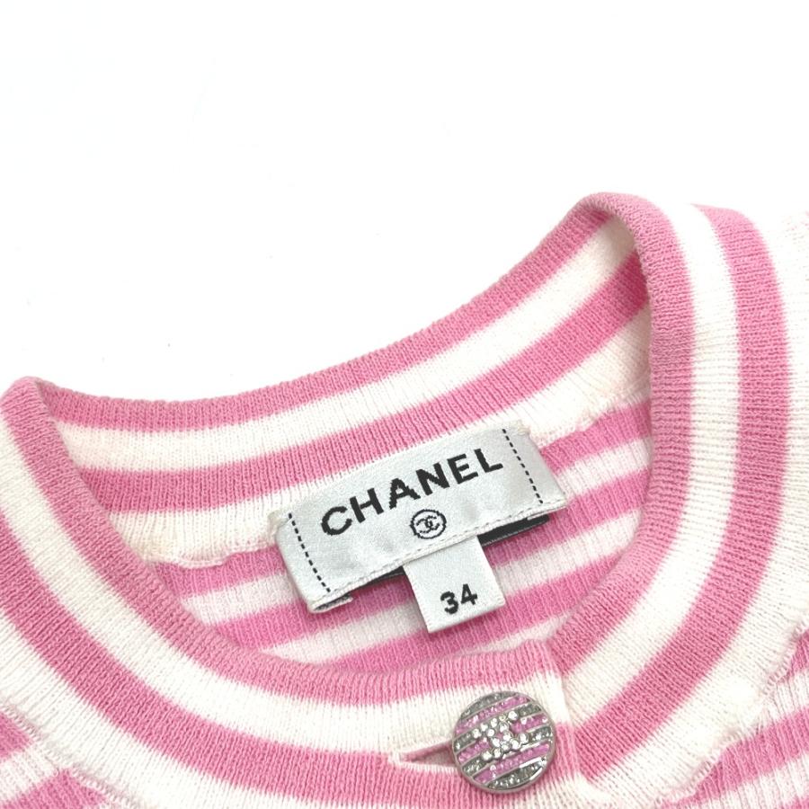 未使用 CHANEL シャネル P76521K10998 ボーダー トップス アパレル 半袖シャツ ピンク レディース【中古】 | CHANEL | 05
