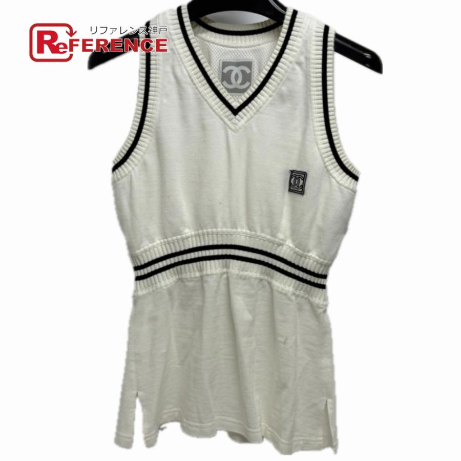 CHANEL シャネル P23630 ショート アパレル Vネック ノースリーブ シャネルスポーツ タンクトップ ホワイト レディース【中古】 | CHANEL