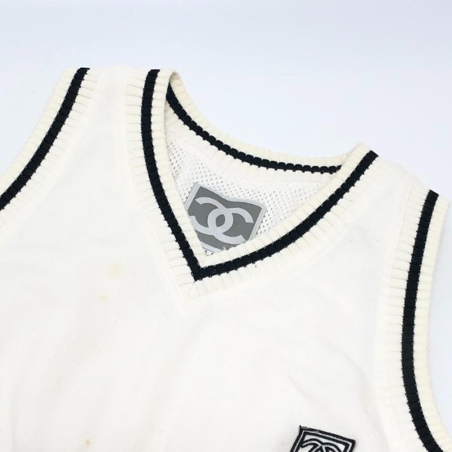 CHANEL シャネル P23630 ショート アパレル Vネック ノースリーブ シャネルスポーツ タンクトップ ホワイト レディース【中古】 | CHANEL | 02