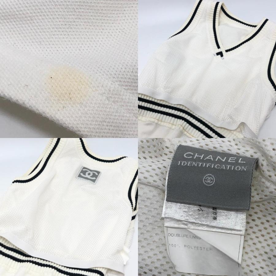 CHANEL シャネル P23630 ショート アパレル Vネック ノースリーブ シャネルスポーツ タンクトップ ホワイト レディース【中古】 | CHANEL | 08