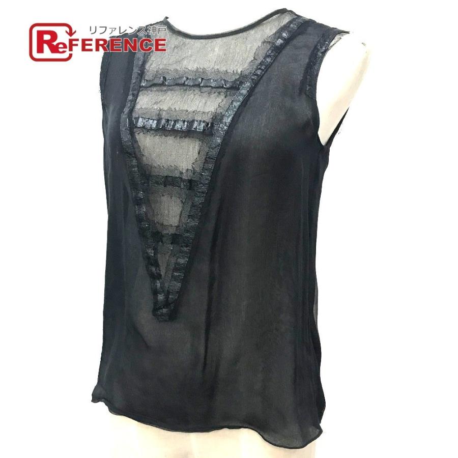 CHANEL シャネル P35442W04301 ノースリーブ シースルー トップス 服 09P レディース 黒 | CHANEL