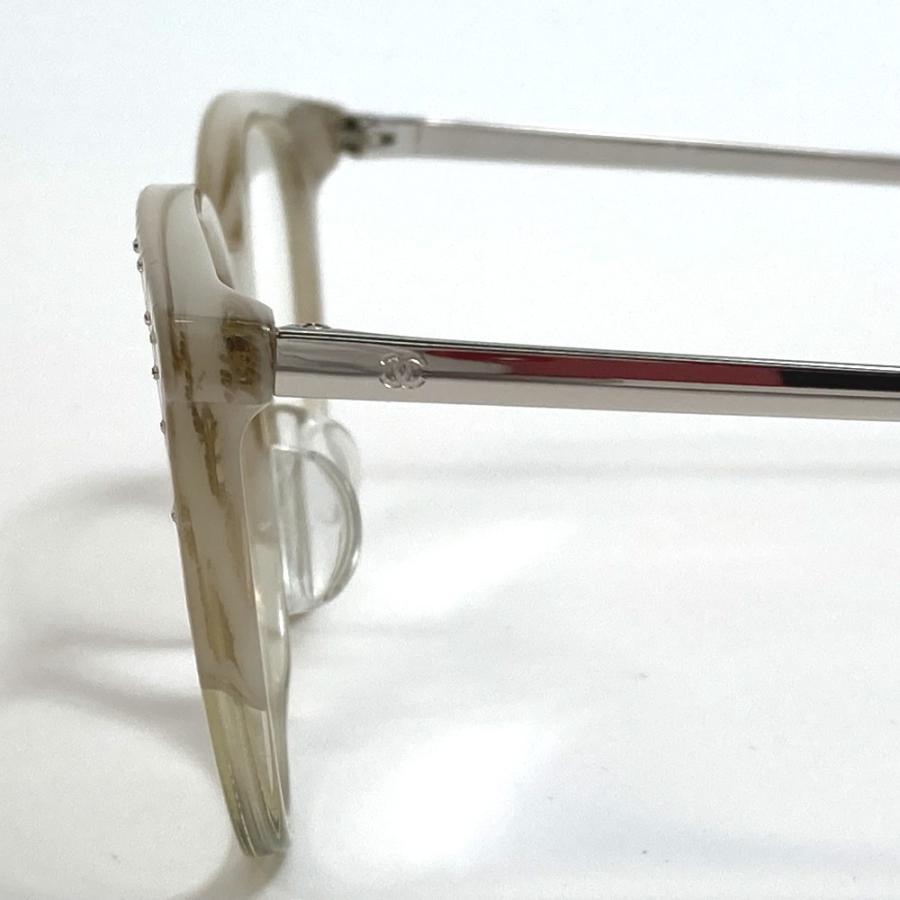 CHANEL シャネル 3378-B-A 小物 マトラッセ ラインストーン 伊達メガネ 眼鏡 金属製/プラスチック グレー系 レディース【中古】 | CHANEL | 03