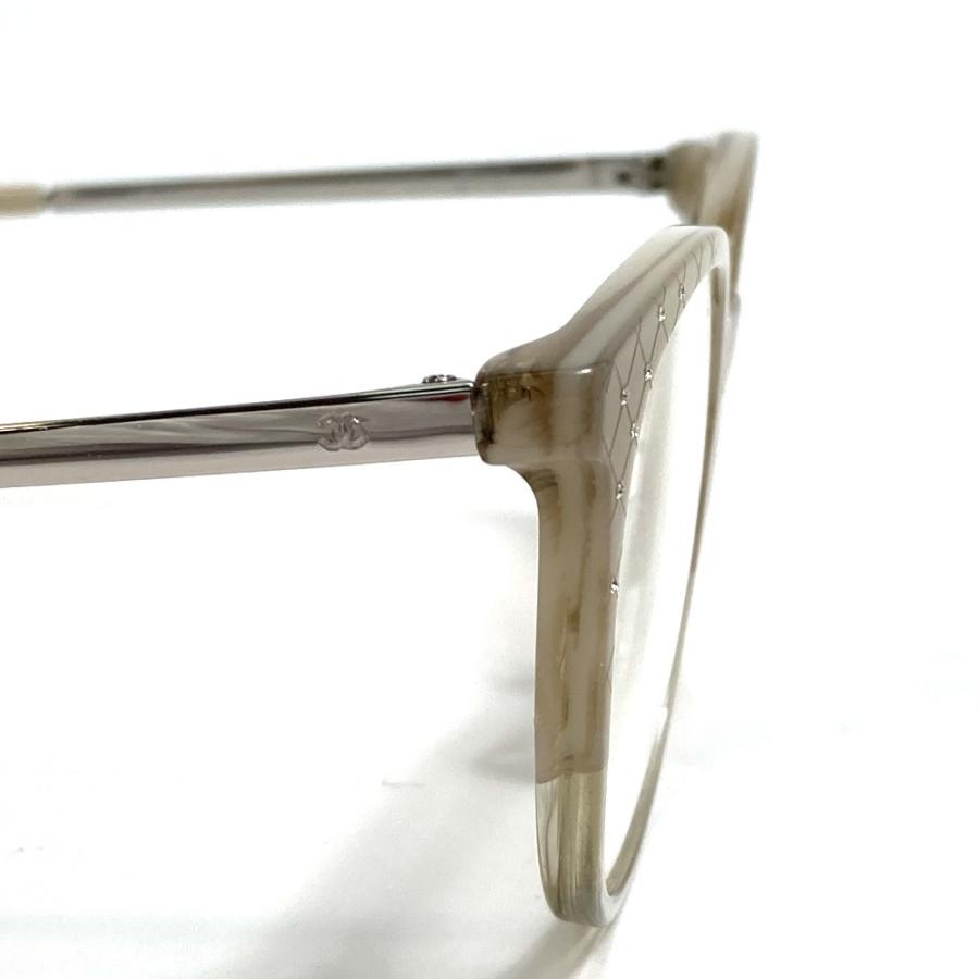 CHANEL シャネル 3378-B-A 小物 マトラッセ ラインストーン 伊達メガネ 眼鏡 金属製/プラスチック グレー系 レディース【中古】 | CHANEL | 05