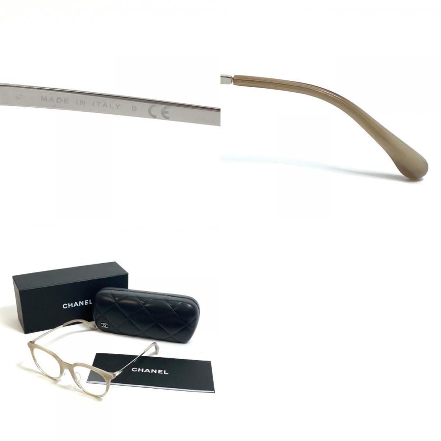 CHANEL シャネル 3378-B-A 小物 マトラッセ ラインストーン 伊達メガネ 眼鏡 金属製/プラスチック グレー系 レディース【中古】 | CHANEL | 09