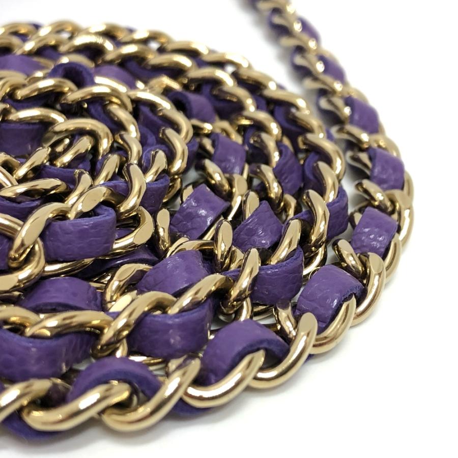 未使用 CHANEL シャネル A33814 CCココマーク マトラッセ チェーンウォレット 斜め掛け ショルダーバッグ パープル レディース【中古】 | CHANEL | 06