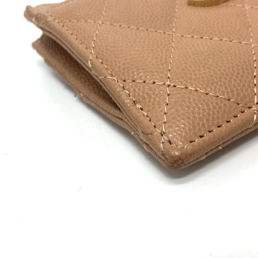 CHANEL シャネル ココマーク マトラッセ 財布 コンパクトウォレット 2つ折り財布 ベージュ レディース【中古】 | CHANEL | 06