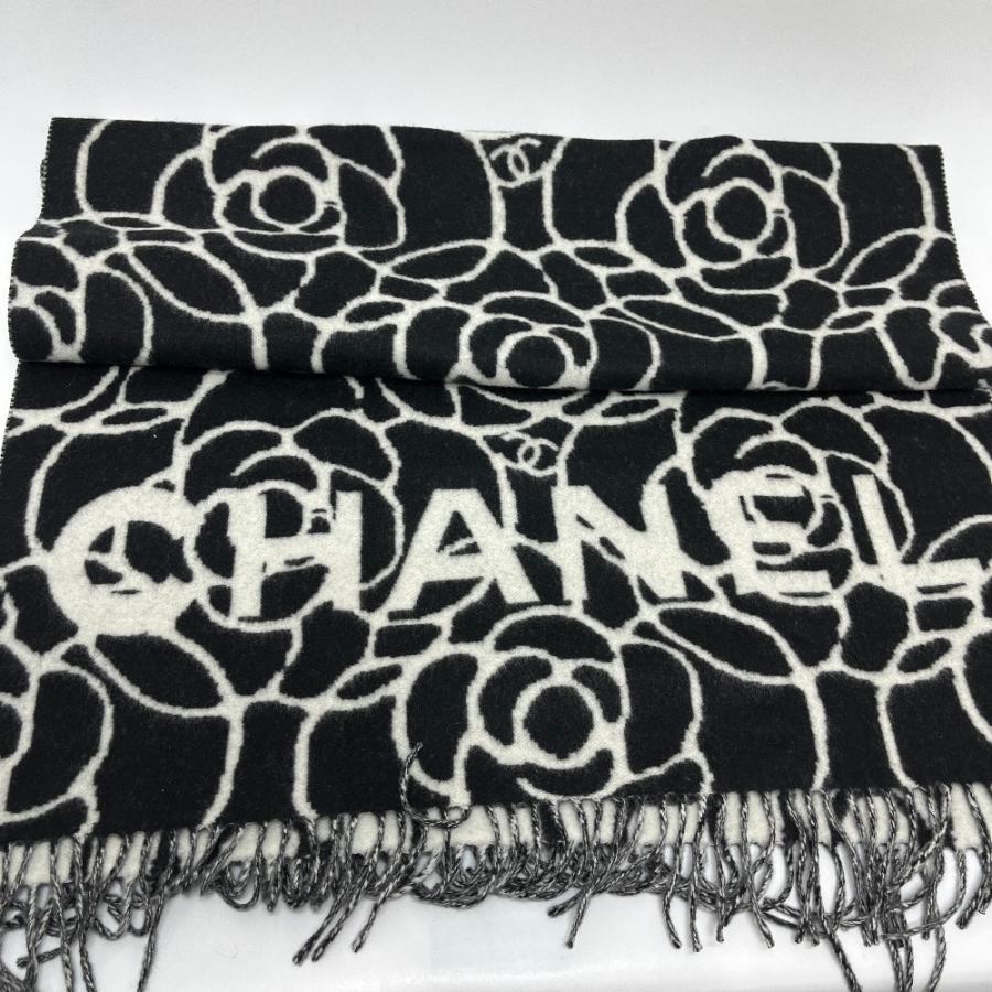未使用 CHANEL シャネル カメリア ココマーク 大判 マフラー マフラー ブラック レディース【中古】 | CHANEL | 02