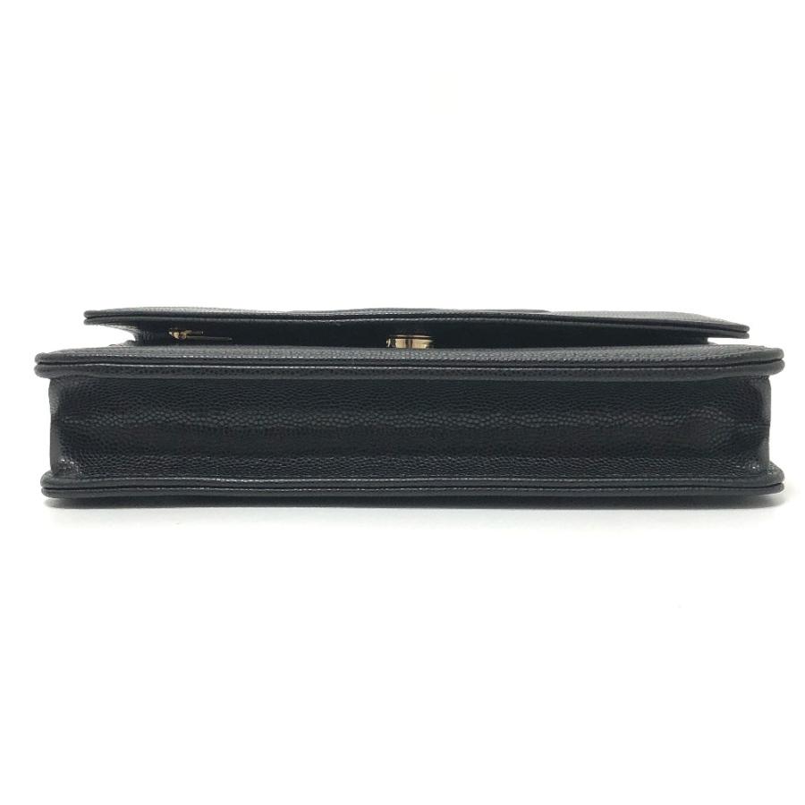 未使用 CHANEL シャネル メティエダールコレクション グレインド シャイニー チェーンウォレット ショルダー ブラック レディース【中古】_4