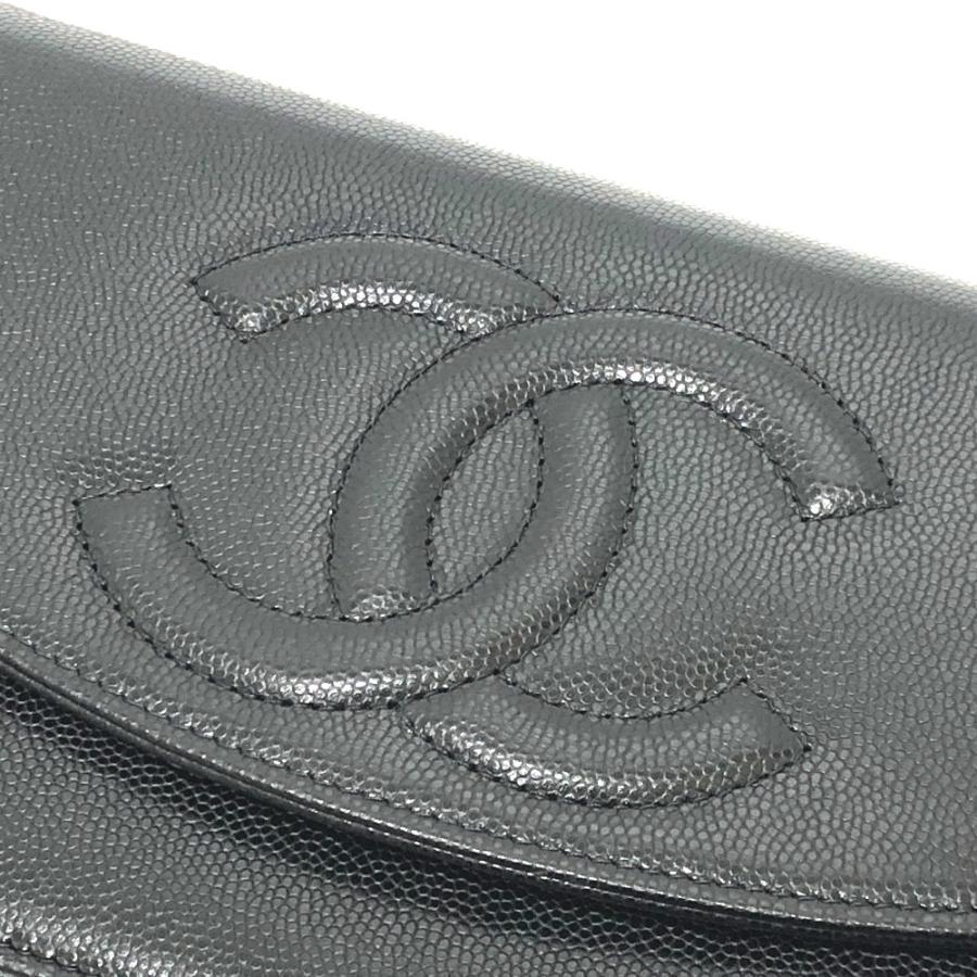 未使用 CHANEL シャネル メティエダールコレクション グレインド シャイニー チェーンウォレット ショルダー ブラック レディース【中古】_8