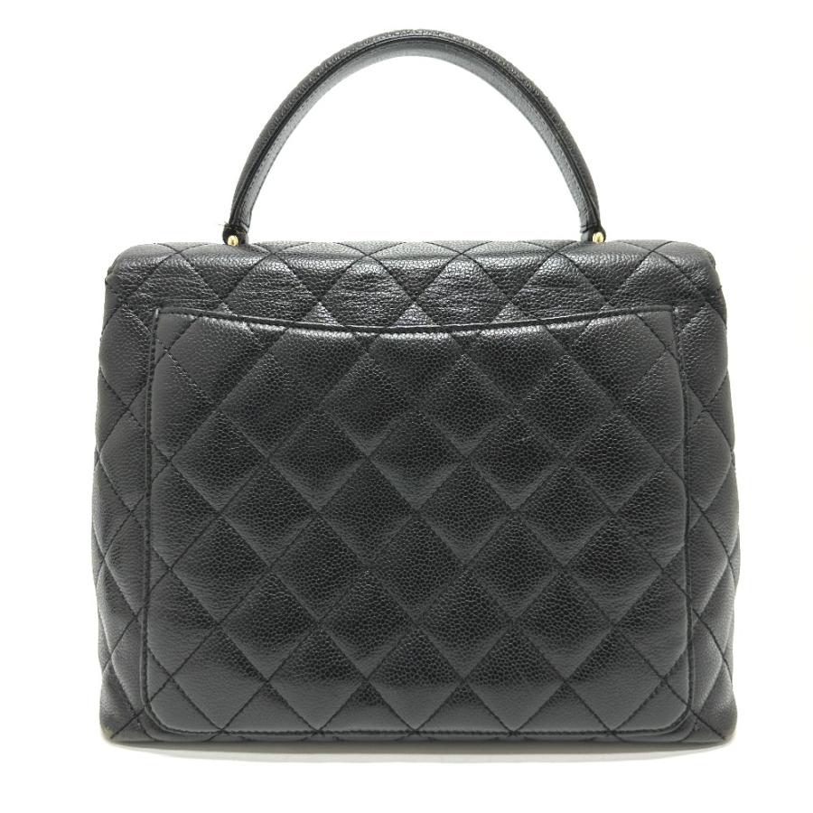 CHANEL シャネル A12397 ココマーク マトラッセ ハンドバッグ キャビアスキン ブラック レディース【中古】