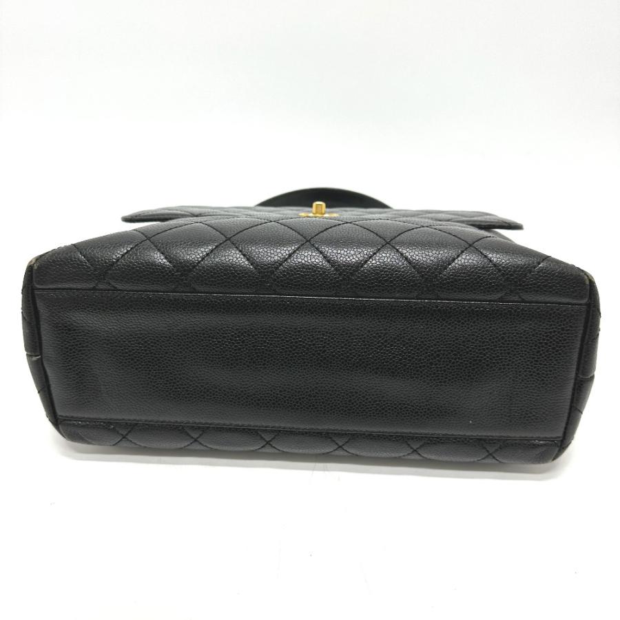 CHANEL シャネル A12397 ココマーク マトラッセ ハンドバッグ キャビアスキン ブラック レディース【中古】