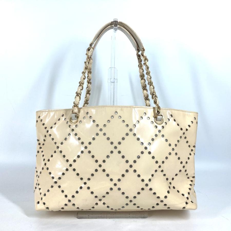 CHANEL シャネル CC ロゴ パンチング チェーン カバン トートバッグ 