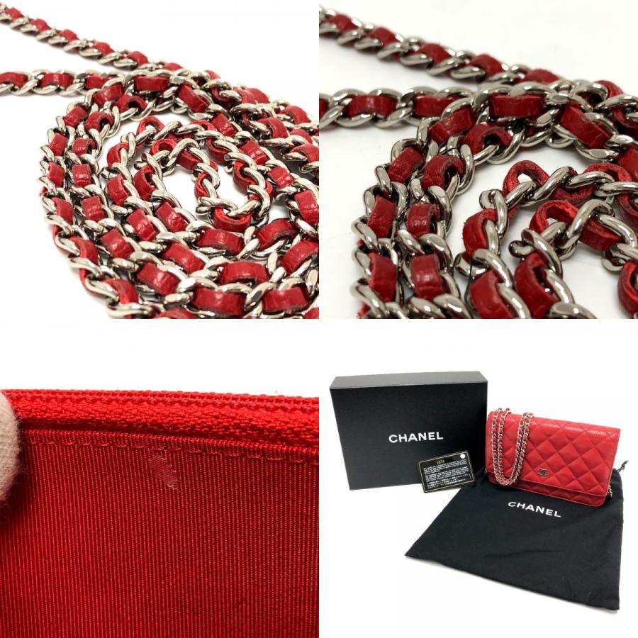 CHANEL シャネル AP0250 CC ココマーク クラシック  チェーンウォレット 斜め掛け カバン バッグ ショルダーバッグ レッド 【中古】 | CHANEL | 09