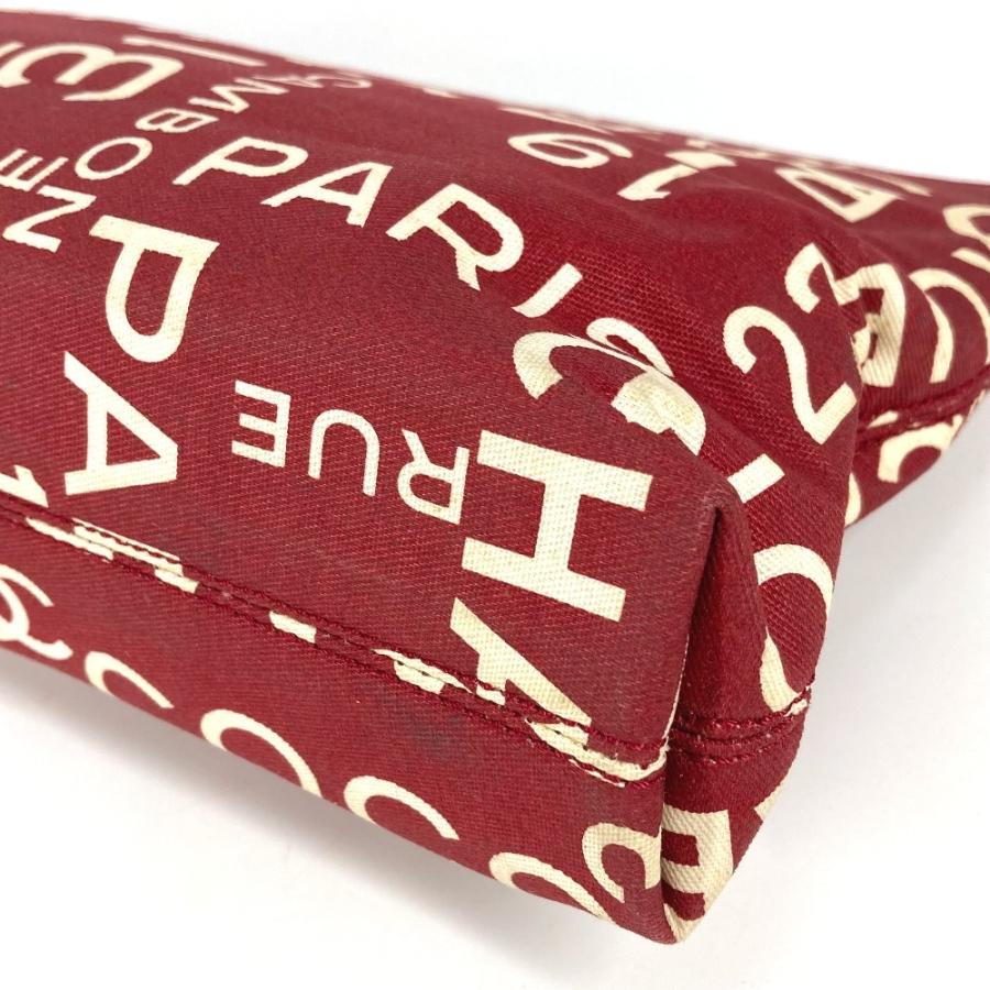 CHANEL シャネル ロゴ メイクポーチ 化粧ポーチ カバン クラッチバッグ バイシーライン ポーチ レッド レディース【中古】 | CHANEL | 04