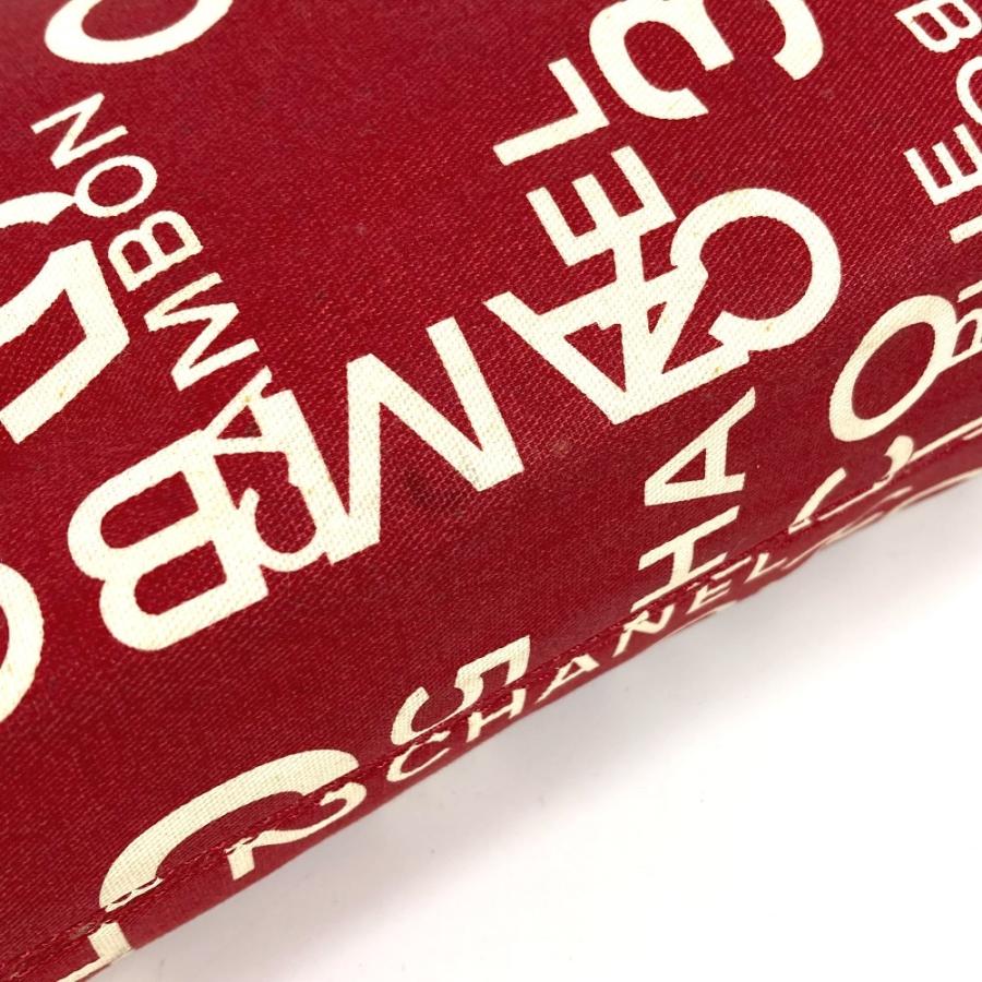 CHANEL シャネル ロゴ メイクポーチ 化粧ポーチ カバン クラッチバッグ バイシーライン ポーチ レッド レディース【中古】 | CHANEL | 06