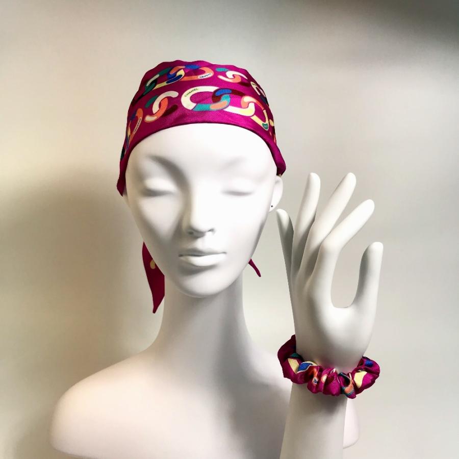 CHANEL シャネル ヘアアクセサリー 2022年VIP限定 チェーンモチーフ ノベルティ シュシュ シルク マルチカラー レディース【中古】未使用 | CHANEL | 08