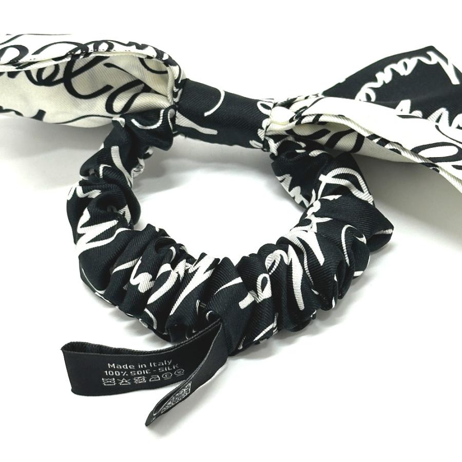 未使用 CHANEL シャネル 総柄 バイカラー リボン ヘアアクセサリー 髪飾り 小物 シュシュ ブラック レディース【中古】 | CHANEL | 03
