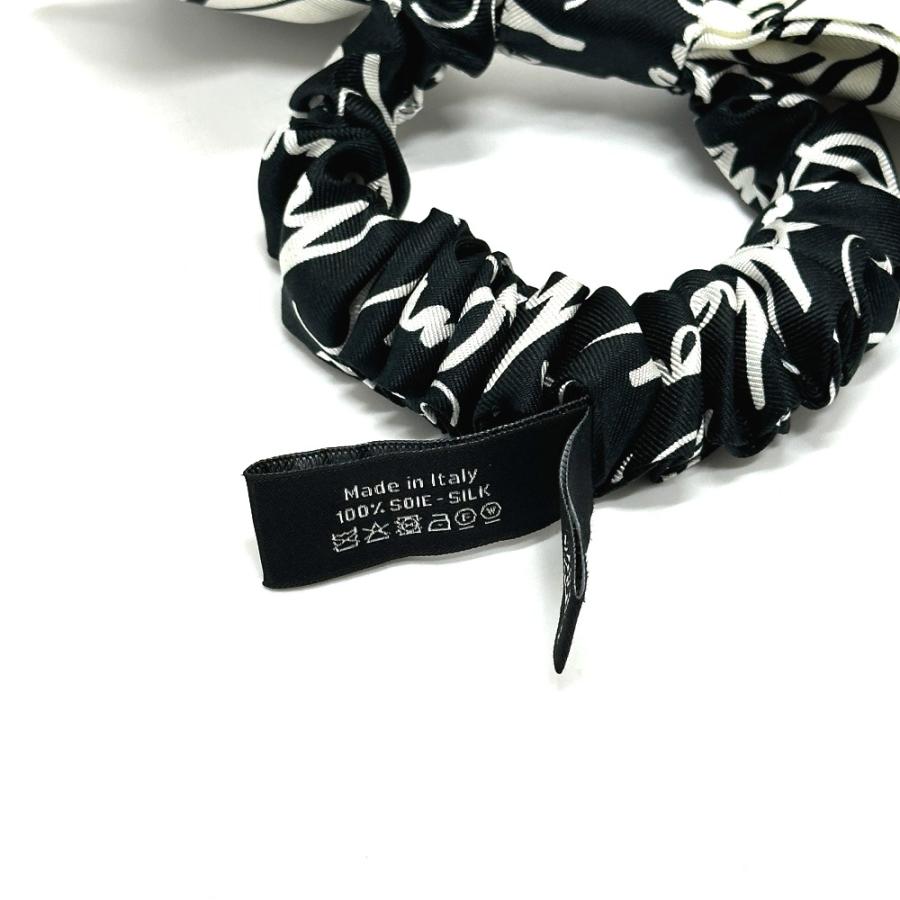 未使用 CHANEL シャネル 総柄 バイカラー リボン ヘアアクセサリー 髪飾り 小物 シュシュ ブラック レディース【中古】 | CHANEL | 05