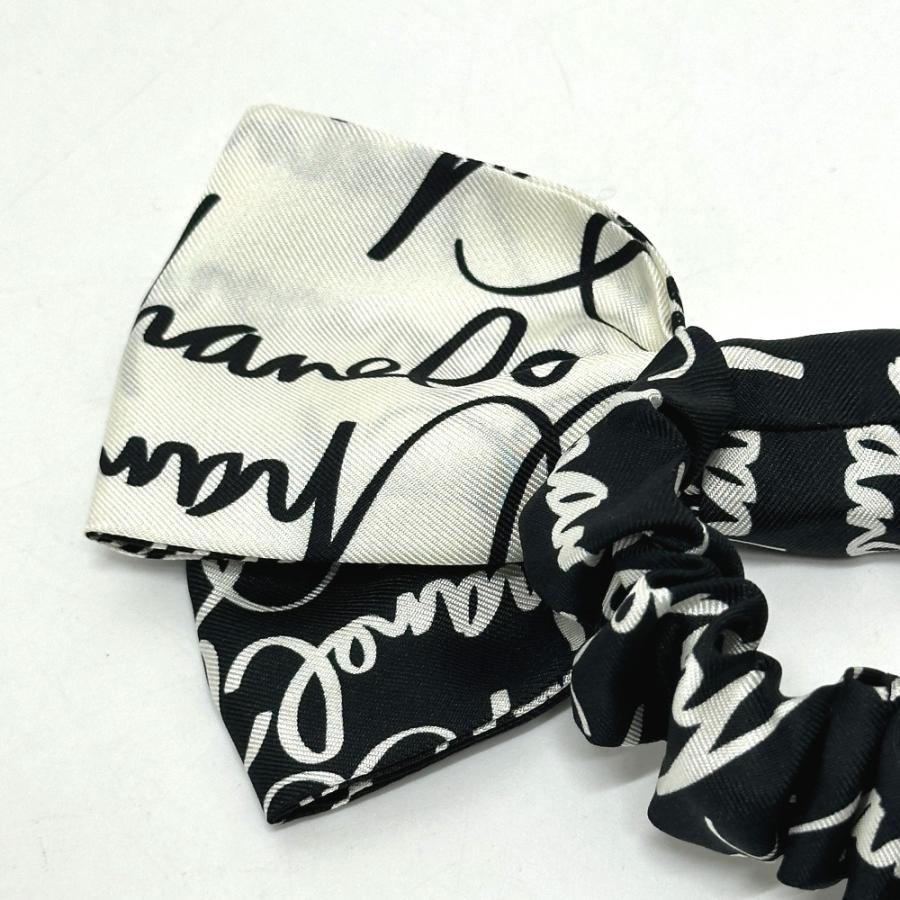 未使用 CHANEL シャネル 総柄 バイカラー リボン ヘアアクセサリー 髪飾り 小物 シュシュ ブラック レディース【中古】 | CHANEL | 07